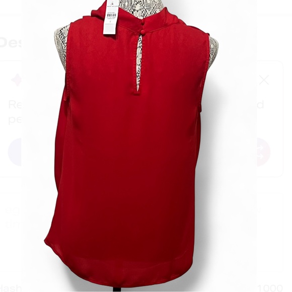 Ann Taylor Scarlet Sleeveless Blouse - Picture 2 of 3